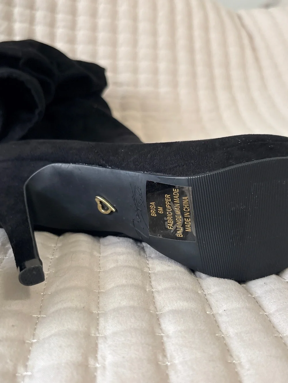 NIB Thalia Sodi Black Suede Over The Knee Slouch Heel Boots 6M